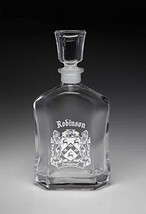 Robinson Irish Coat of Arms Whiskey Decanter (Sand Etched) - £42.47 GBP