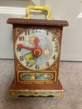 VTG 1962 Fisher Price Tick Tock Teaching Clock Musical Animated Wood Toy... - $24.50