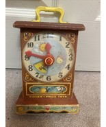 VTG 1962 Fisher Price Tick Tock Teaching Clock Musical Animated Wood Toy... - $24.50