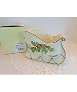 MIKASA FINE PORCELAIN HOLIDAY BLOOM CHRISTMAS SLEIGH CENTERPIECE 8&quot;W  NIB - $9.85