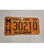 Wisconsin 1986 Orange Mobile Home License Plate MH 30210-April-Vintage-M... - $26.01