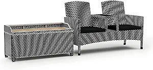 Furniture of America Newburgh 2-Piece Coastal Aluminum, Rattan Loveseat,... - $1,866.99