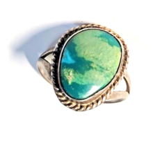 Vinatge Turquoise Silver Ring Size 6 - £19.88 GBP