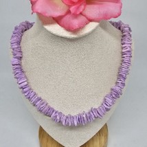 Hawaii Women Surfer Jewelry Purple Nugget Puka Shell Necklace 18&quot; - £9.42 GBP