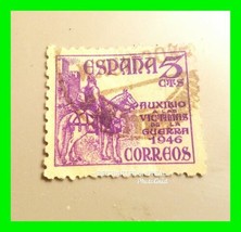 SPAIN CIRCA 1939 A stamp printed in Spain, Shows A National Hero 5 CTS ~ Purple - £20.08 GBP