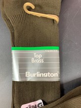 Vintage Burlington Choc Brown Top Brass Socks Over the Calf Mens 13-16 N... - £15.56 GBP
