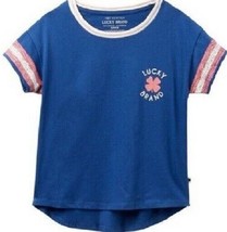 Lucky Brand T Shirt Girls 6X Gitana Tee Top Shirt Galaxy Blue Play Summer NEW - £15.65 GBP