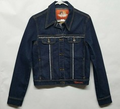 Elio FIORUCCI Denim Jean Jacket Eagle Embroidered ANGELS Satin Patch Sz ... - $47.45