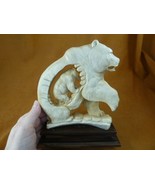 (bear-60) bear + cub of shed ANTLER figurine Bali detailed carving Arcti... - £237.38 GBP