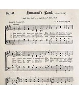 1883 Gospel Hymn Immanuel&#39;s Land Sheet Music Victorian Religious ADBN1iii - $28.07 CAD