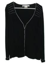 Max Studio Long Sleeves Button Front Black White Cardigan Sweater Size L - $28.99