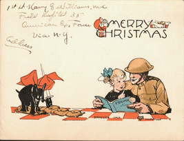 WW I 1918 Christmas Card Mailed From France Draeger Imp Field Hospital - £15.78 GBP