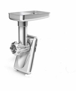 Meat Grinder attachments with feed tray, chute, and blade, Silver, 15x7 - $21.56