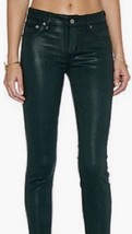 Blank Denim NYC Women&#39;s Jeans Green Coated Straight Leg Size 26 X 33 NWT $225 - £92.01 GBP