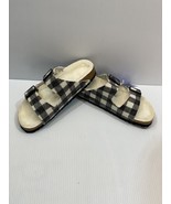 Birkenstock Arizona Shearling Lined Wool White Plaid Women&#39;s Size 40 US 9 - €85,33 EUR