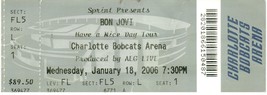 Bon Jovi Ticket Stub January 18 2006 Charlotte North Carolina - £11.67 GBP