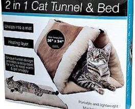 2-in-1 Cat Tunnel &amp; Bed with Heating Layer - £24.92 GBP