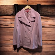 Anne Klein Wool Blend Double-breasted Peacoat Size XL Pink Classic Prepp... - $49.72 CAD