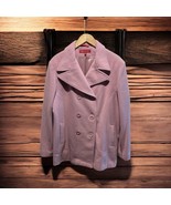 Anne Klein Wool Blend Double-breasted Peacoat Size XL Pink Classic Prepp... - $689.43 MXN