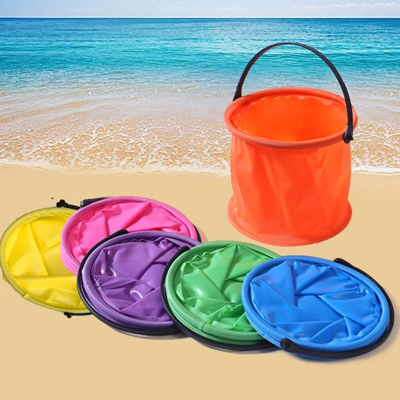 Beach Sand Play Bucket Toy Folding Collapsible Bucket Gardening Tool Outdoor - £8.17 GBP+