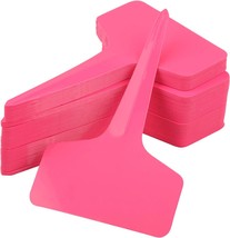Pink Plant Labels,100 Pcs 6 x10cm Plastic Plant T-Type Tags - £9.87 GBP
