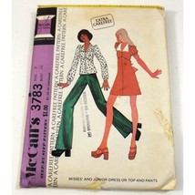 McCalls 3783 Misses Juniors Dress Top Pants 9 Bust 32 Uncut Vintage Sewing Patte - £7.85 GBP