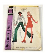McCalls 3783 Misses Juniors Dress Top Pants 9 Bust 32 Uncut Vintage Sewi... - £7.87 GBP