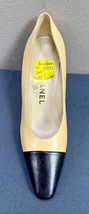 Chanel Beige Leather Black Toe Right Shoe Only Size 37 It / 7 Us - £74.35 GBP