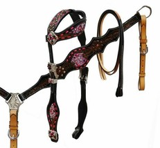 Western Saddle Horse Bling! One Ear Tack Set Bridle + Breast Collar + Ha... - £96.24 GBP