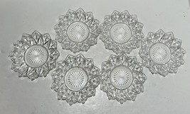 6 ~Vintage Federal Indiana Glass Pattern Petal Crosses Pressed Glass 5-3... - £29.79 GBP