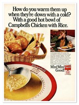 Campbell&#39;s Chicken with Rice Soup Cozy Warmer-Upper Vintage 1972 Magazin... - £7.73 GBP