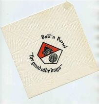Bull n Barrel Restaurant Paper Napkin Pennsylvania 1966 - $11.88