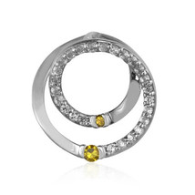 Jewelry of Venus fire Yellow I2 diamond silver pendant - £616.42 GBP