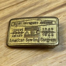 Vintage American Bowling Congress Most Improved Average Belt Buckle KG JD - £17.08 GBP