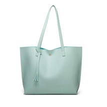 Dreubea Women&#39;s Soft Faux Leather Tote Bag | Large Capacity Tassel Bag |... - £39.31 GBP