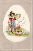 Easter Peace Child Rabbits 1915 Wixon Michigan Henderson Litho Co Postcard V1 - $6.95