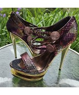 Tony Bowls Platform Stiletto Heels Wild Rose Metallic Rainbow Snakeskin ... - €46,65 EUR