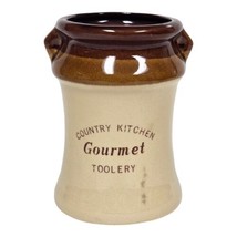 Vtg Brown Stoneware Pottery Country Kitchen Gourmet Toolery MCM Farmhous... - £9.55 GBP