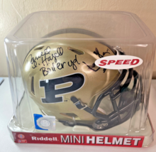 Autographed Riddell Purdue Football Mini Helmet (Coach David Hazell, #23, #50) - £78.34 GBP