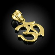 10K Solid Gold Om Ohm Pendant Charm - Yellow, Rose, or White Gold - £108.04 GBP
