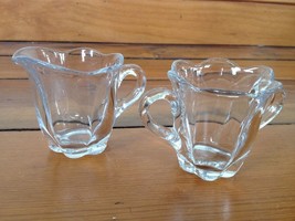 Vintage Pair of Small Fancy Lead Crystal Cream Sugar Creamer Set 2.5&quot; tall - £10.21 GBP