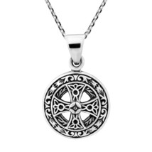 Ancient Solar or Sun Cross Sterling Silver Necklace - £23.86 GBP