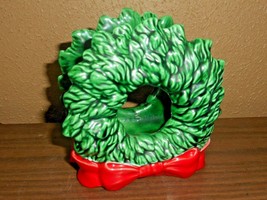 Tampa Bay Mold Co Green Heavy Ceramic Wreath Napkin Holder Christmas Holidays - £18.97 GBP