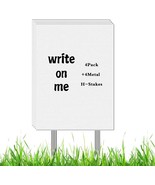 4 Blank Yard Signs w H Metal Stakes 12 x 17 in Double Sided Corrugated P... - $480.17 MXN