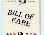 Hungry Horse Watering Hole &amp; Eaterie Bill of Fare Menu Grand Cayman Island  - $26.22