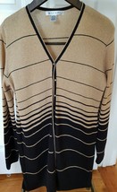 Rafael Long Cardigan sweater Womens size Large Mint metallic - $4.46