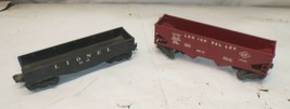 Lot Of 2 Lionel Train Cars - 6456 Burgandy Hopper &amp; 6112 Black Gondola - £23.52 GBP