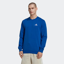 ADIDAS Men&#39;s Royal Blue Size L Feel Cozy Fleece Essentials Sweatshirt B4HP - £23.94 GBP