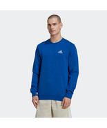 ADIDAS Men&#39;s Royal Blue Size L Feel Cozy Fleece Essentials Sweatshirt B4HP - £23.99 GBP