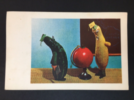 Vintage Dutch Anthropomorphic Card Vegetable Students Globe - £9.58 GBP